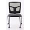 Officesource CoolMesh Collection Armless Nesting Chair with Titanium Gray Frame OSSN6954PBK - alternate 6
